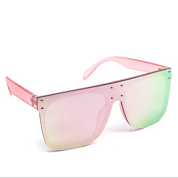 Mirror Lens Oversized Flat Top Sunglasses - Picture 5 of 5